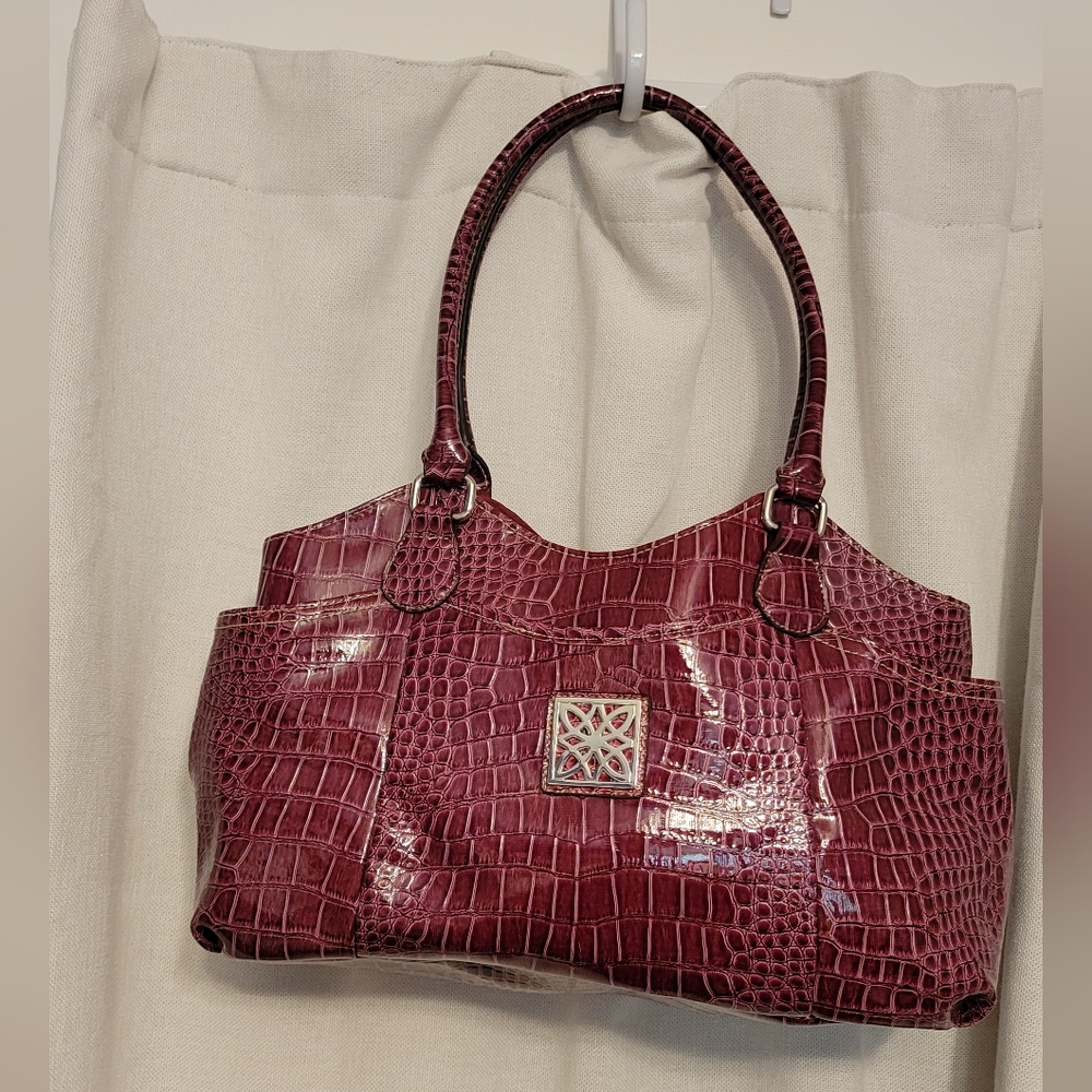 Burgundy Croco Purse